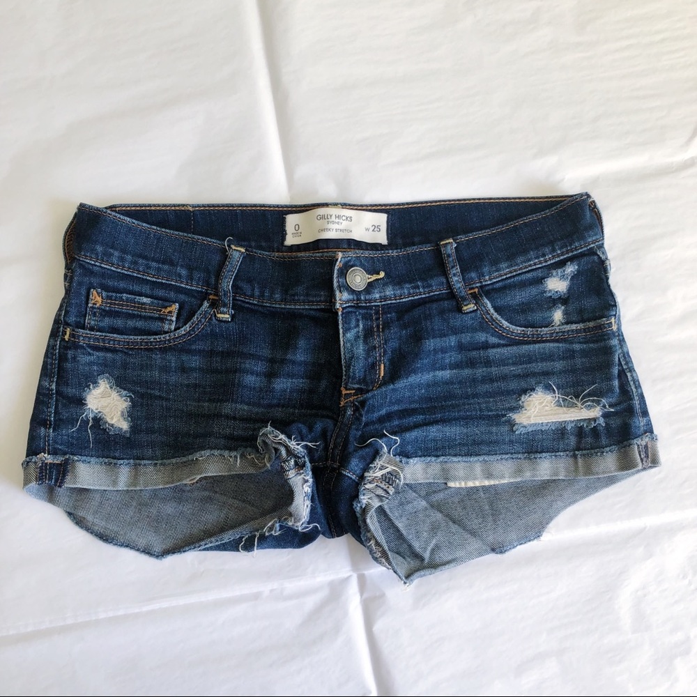 Gilly Hicks Distressed Blue Denim Shorts